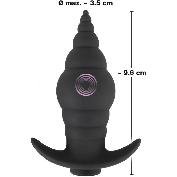 Черная анальная вибропробка RC Butt Plug - 9,6 см - You2Toys. Фотография 5.