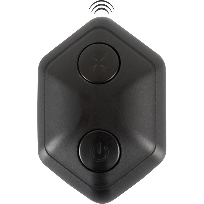 Черный вибростимулятор простаты Butt Plug с функцией расширения - 10,7 см. Фотография 10.