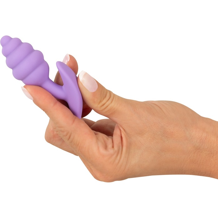 Фиолетовая анальная втулка Mini Butt Plug - 7,5 см. Фотография 3.