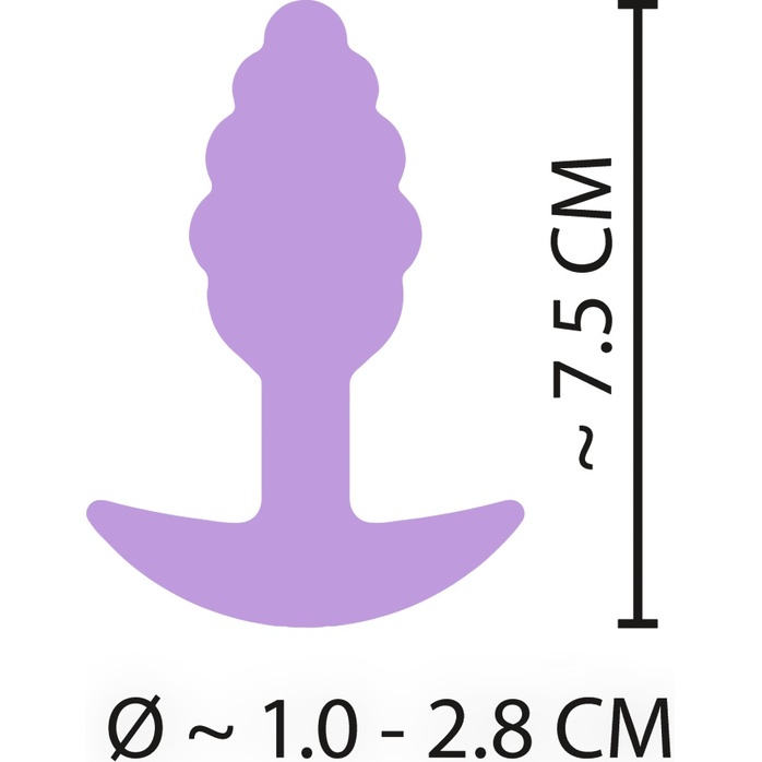 Фиолетовая анальная втулка Mini Butt Plug - 7,5 см. Фотография 4.