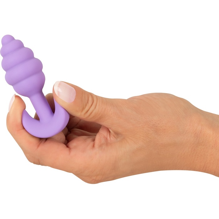 Фиолетовая анальная втулка Mini Butt Plug - 7,5 см. Фотография 8.