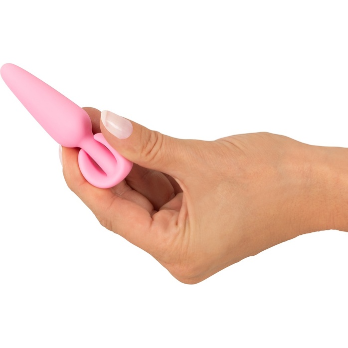 Розовая анальная втулка Mini Butt Plug - 8,4 см. Фотография 3.