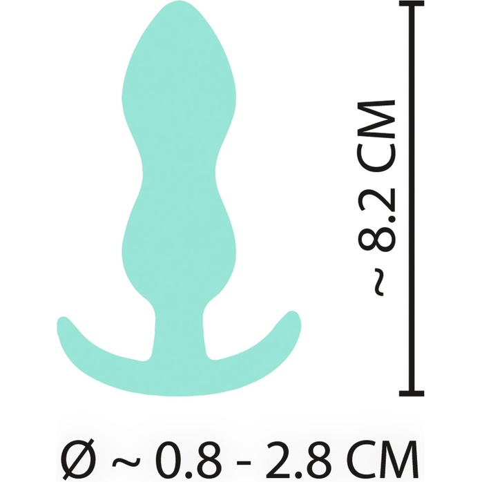 Аквамариновая анальная втулка Mini Butt Plug - 8,2 см. Фотография 4.