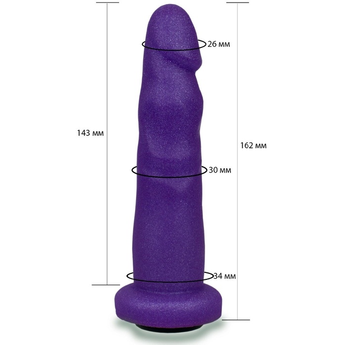 Фиолетовая реалистичная насадка-плаг - 16,2 см. Фотография 2.