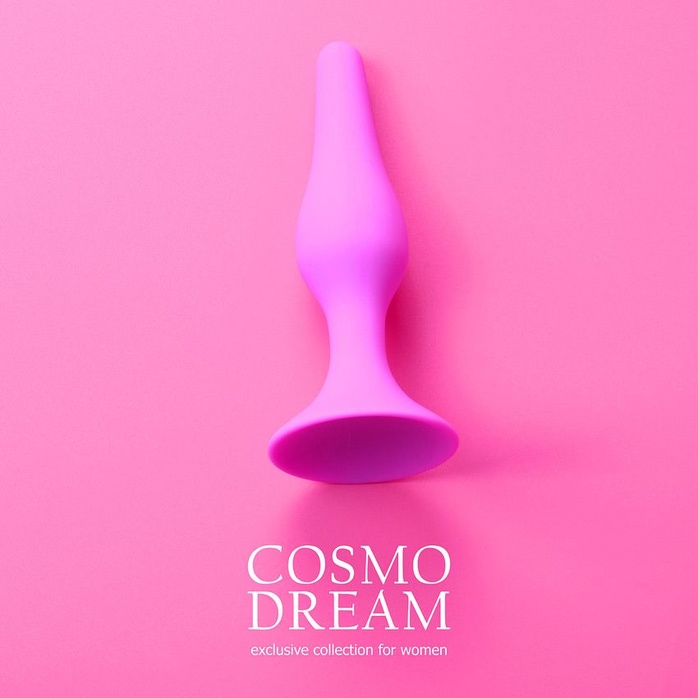 Розовая анальная втулка с ограничителем - 10 см - COSMO DREAM. Фотография 5.