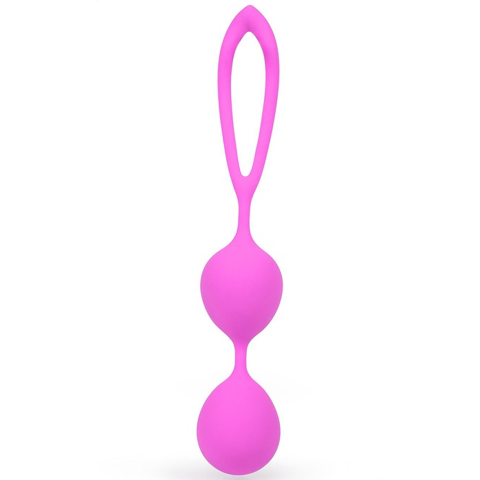 Розовые силиконовые вагинальные шарики с петлей - 17 см - COSMO DREAM