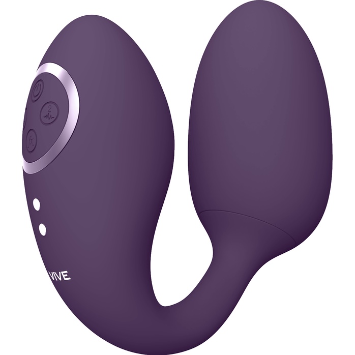Фиолетовое виброяйцо с дополнительной клиторальной стимуляцией Aika - Vive. Фотография 4.