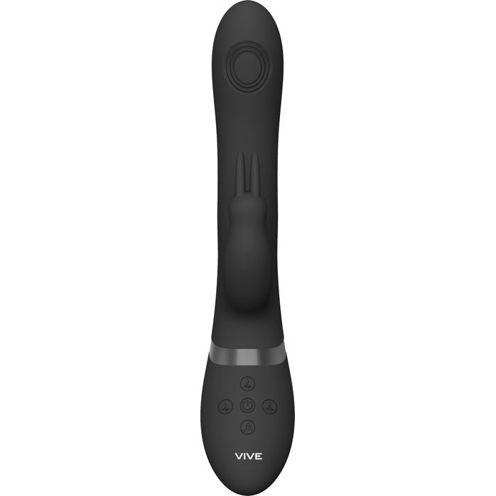 Черный анально-вагинальный вибромассажер Rini - 22,3 см - Vive. Фотография 4.