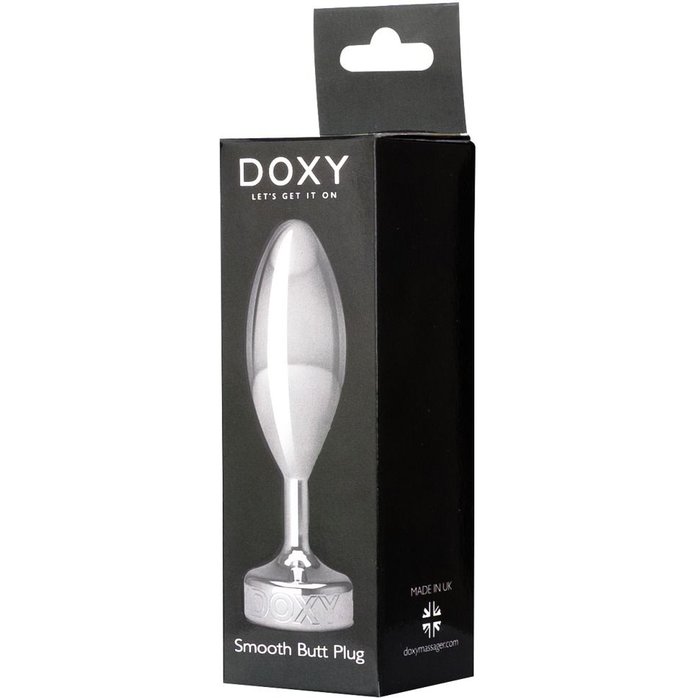 Серебристая анальная втулка Doxy Smooth Butt Plug - 10,5 см. Фотография 6.