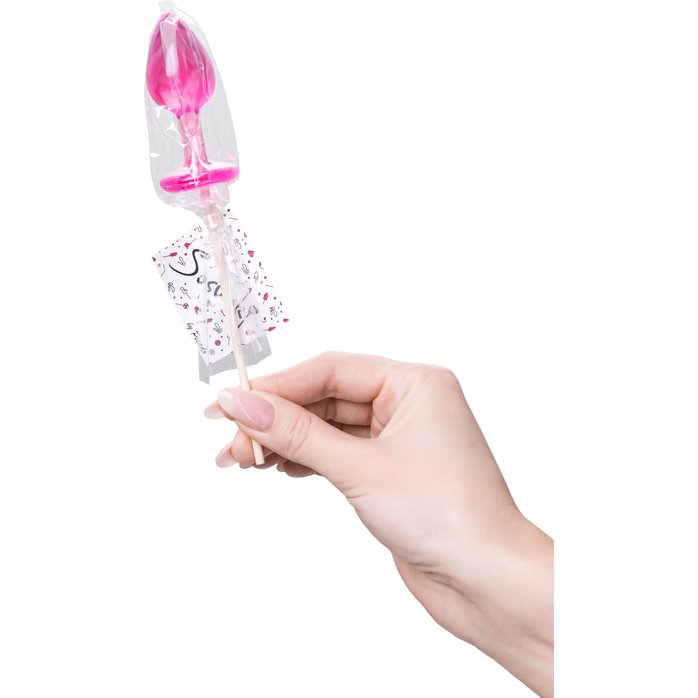 Розовый леденец в форме анальной втулки со вкусом айриш крим - 29 гр. Фотография 3.