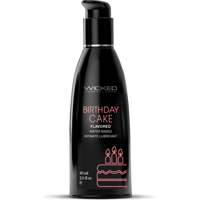 Лубрикант на водной основе со вкусом торта с кремом Wicked Aqua Birthday cake - 60 мл