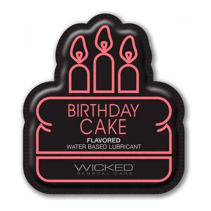 Лубрикант на водной основе со вкусом торта с кремом Wicked Aqua Birthday cake - 3 мл