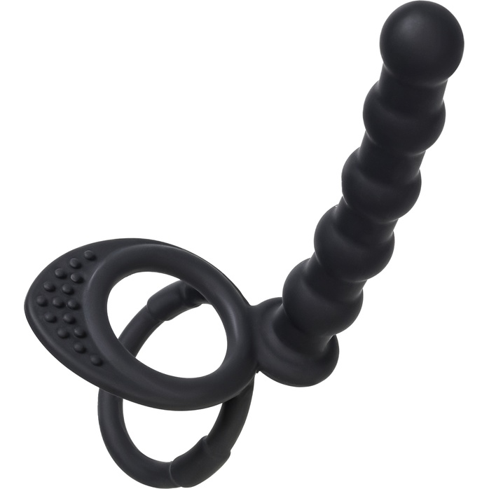Черная насадка на пенис для двойного проникновения - 19,5 см - Black Red