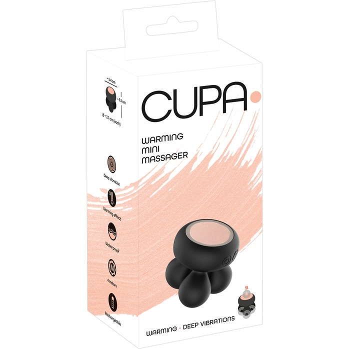 Черный мини-массажер с подогревом Cupa Warming - You2Toys. Фотография 3.