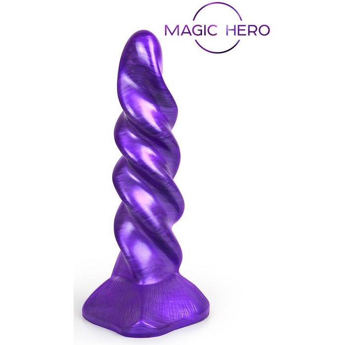 Фиолетовый фантазийный спиралевидный фаллоимитатор - 23 см - MAGIC HERO