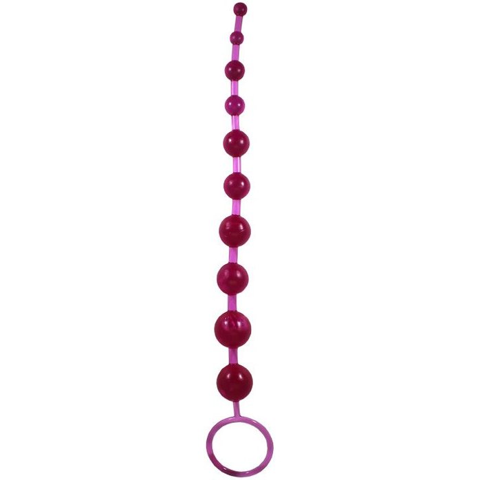Ярко-розовая анальная цепочка Beads of Pleasure - 30 см. Фотография 2.
