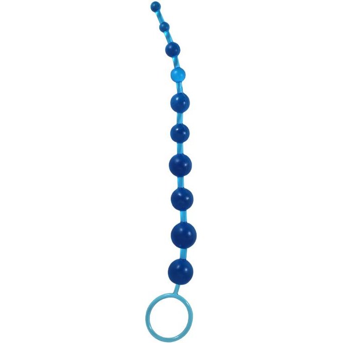 Голубая анальная цепочка Beads of Pleasure - 30 см. Фотография 2.