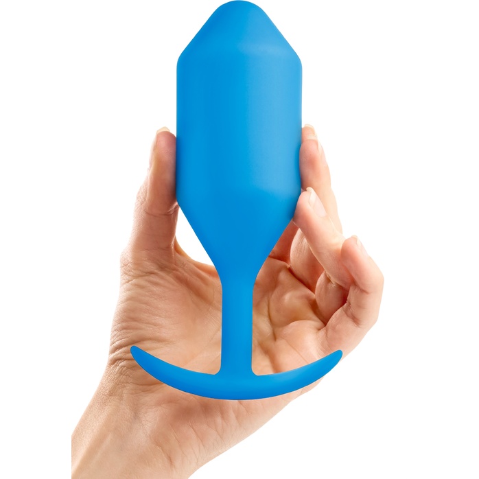 Синяя пробка для ношения B-vibe Snug Plug 5 - 14 см. Фотография 3.