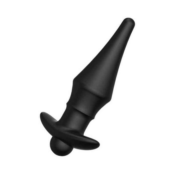Черная перезаряжаемая анальная пробка №08 Cone-shaped butt plug - 13,5 см - BLKDESIRE. Фотография 5.