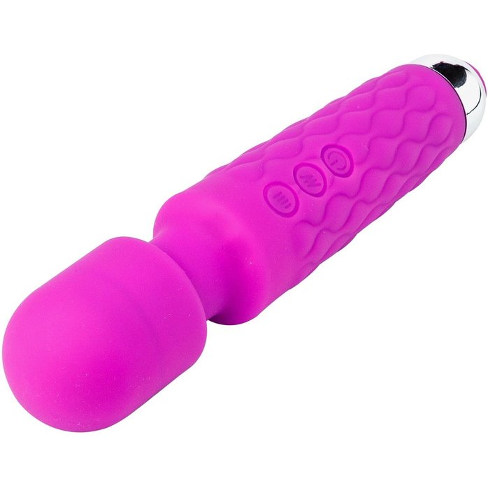 Фиолетовый перезаряжаемый wand-вибратор - 20,5 см - Devi toy. Фотография 5.