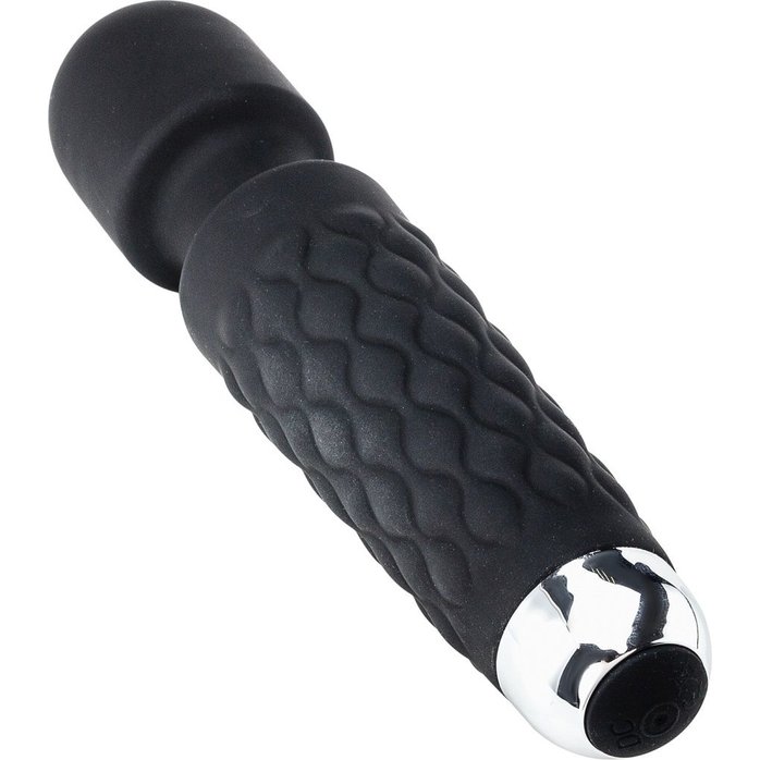 Черный перезаряжаемый wand-вибратор - 20,5 см - Devi toy. Фотография 3.