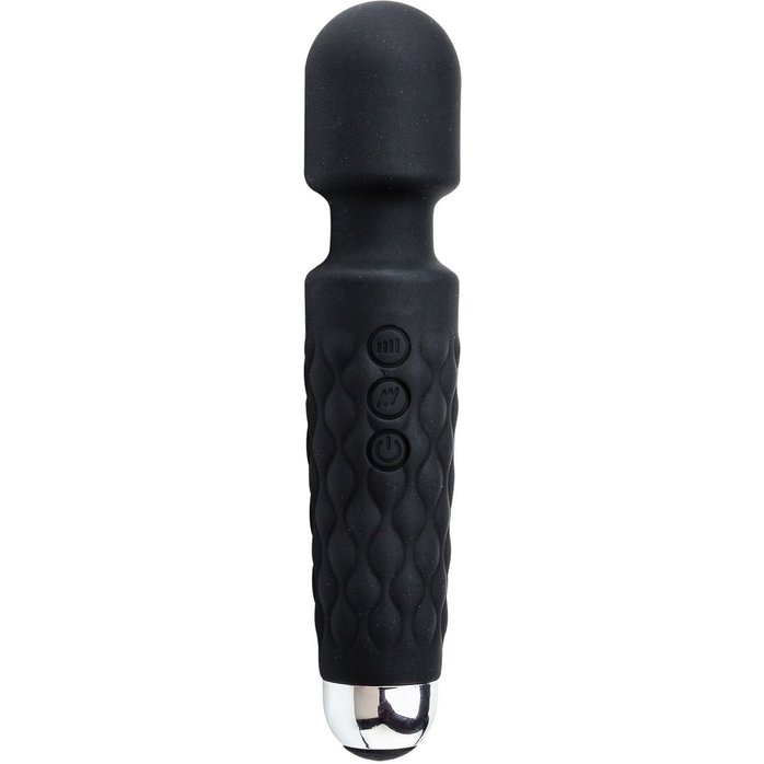 Черный перезаряжаемый wand-вибратор - 20,5 см - Devi toy