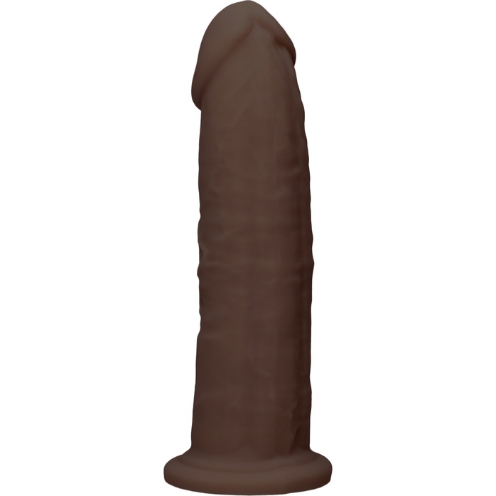 Коричневый фаллоимитатор без мошонки Silicone Dildo Without Balls - 22,8 см - RealRock
