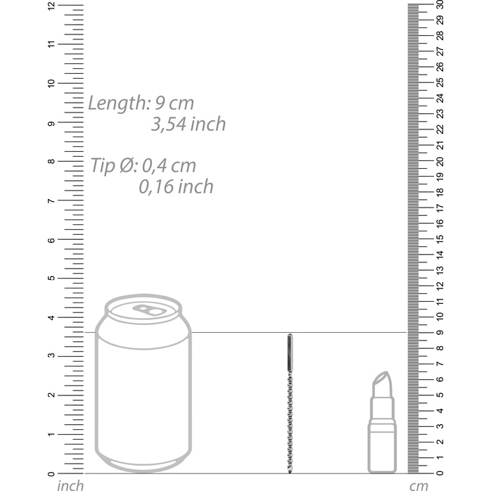 Серебристый стимулятор уретры из металла Urethral Sounding Metal Stick - 9 см - Ouch!. Фотография 3.