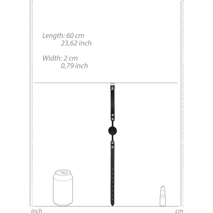 Черный кляп-шарик Silicone Ball Gag with Adjustable Bonded Leather Straps - Ouch!. Фотография 6.