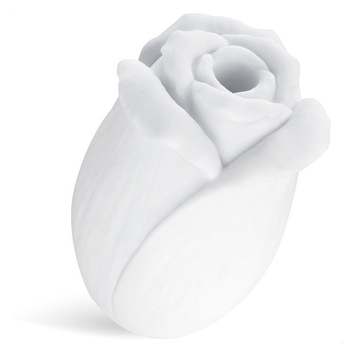 Белый нереалистичный мастурбатор в форме бутона цветка White Rose - SEXY FRIEND FLOWER SERIES