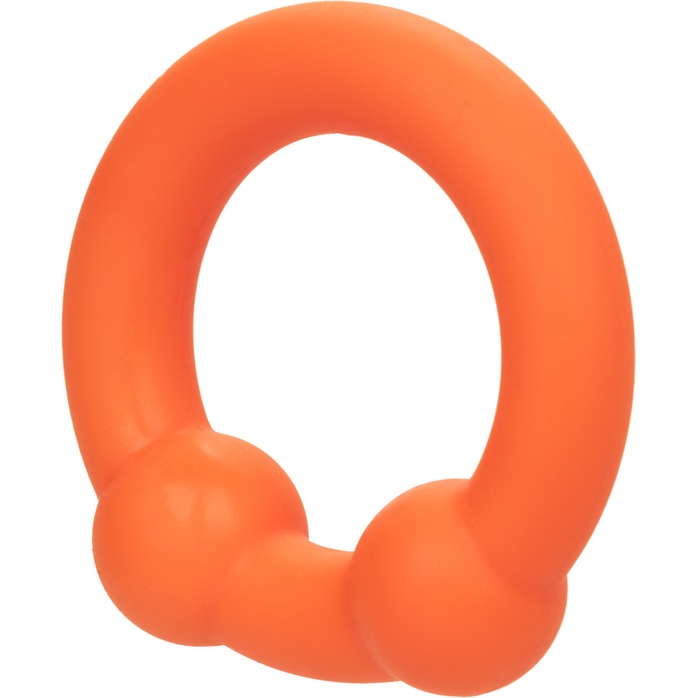 Оранжевое эрекционное кольцо Liquid Silicone Dual Ball Ring - Alpha. Фотография 5.