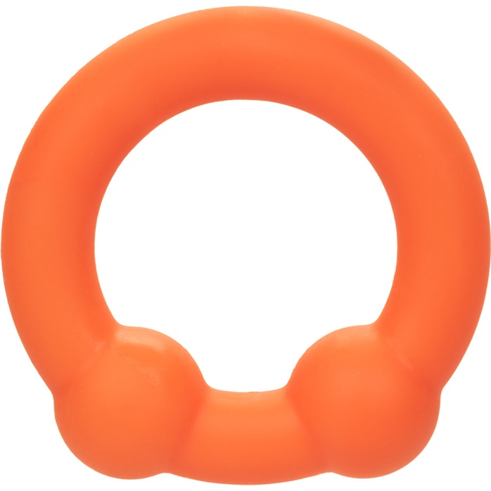 Оранжевое эрекционное кольцо Liquid Silicone Dual Ball Ring - Alpha