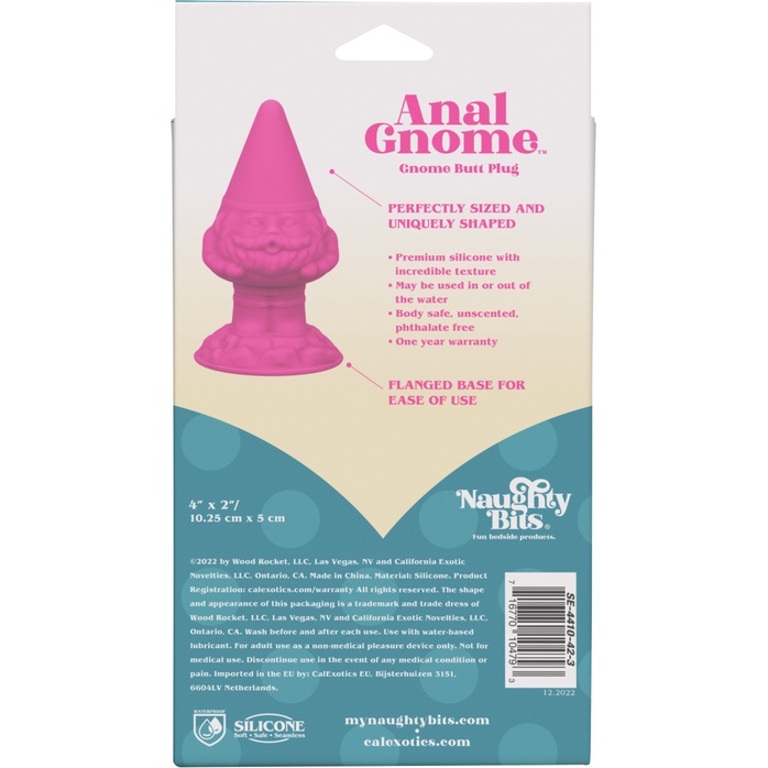 Розовая анальная пробка в форме гнома Anal Gnome - Naughty Bits. Фотография 11.