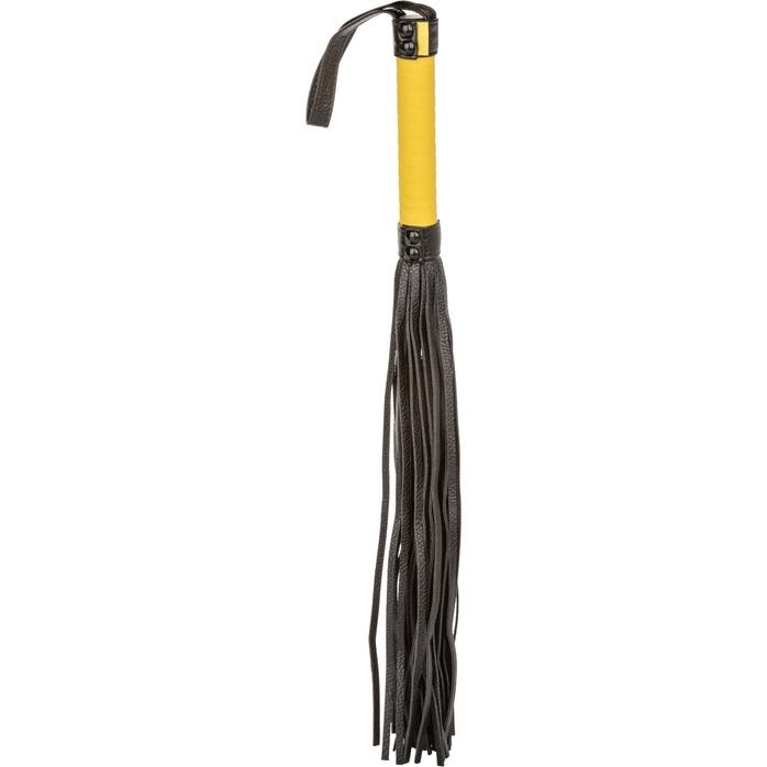 Черная плеть с желтой рукоятью Boundless Flogger - 69,25 см - Boundless. Фотография 2.