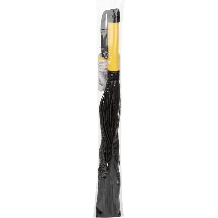 Черная плеть с желтой рукоятью Boundless Flogger - 69,25 см - Boundless. Фотография 6.