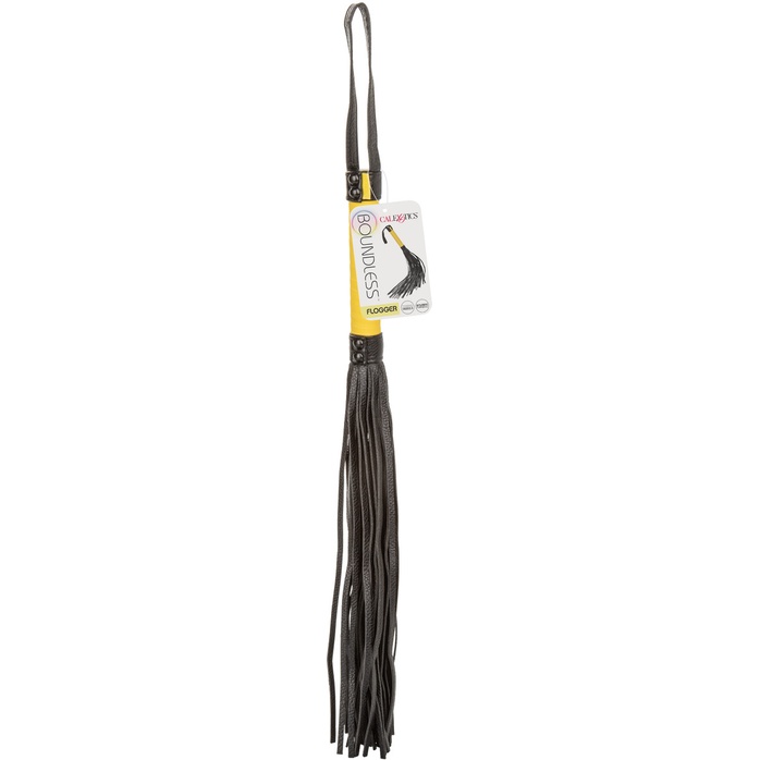 Черная плеть с желтой рукоятью Boundless Flogger - 69,25 см - Boundless