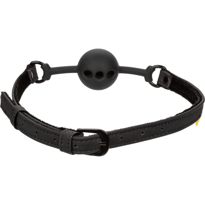 Черный силиконовый кляп-шар Breathable Ball Gag - Boundless. Фотография 7.