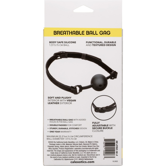 Черный силиконовый кляп-шар Breathable Ball Gag - Boundless. Фотография 10.