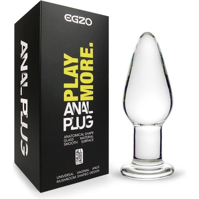 Прозрачный анальный плаг из стекла - 10,5 см. Фотография 2.