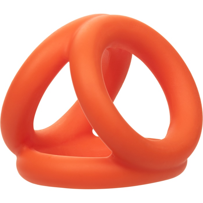 Оранжевое тройное эрекционное кольцо Liquid Silicone Tri-Ring - Alpha. Фотография 7.
