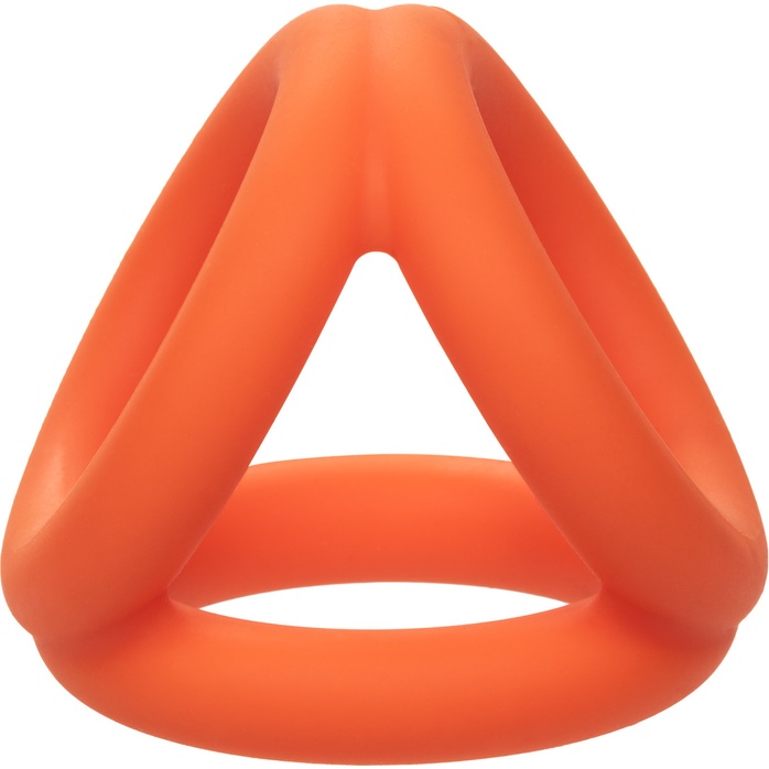 Оранжевое тройное эрекционное кольцо Liquid Silicone Tri-Ring - Alpha. Фотография 8.