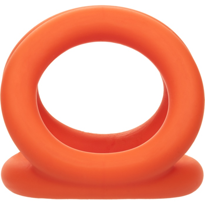 Оранжевое тройное эрекционное кольцо Liquid Silicone Tri-Ring - Alpha. Фотография 9.