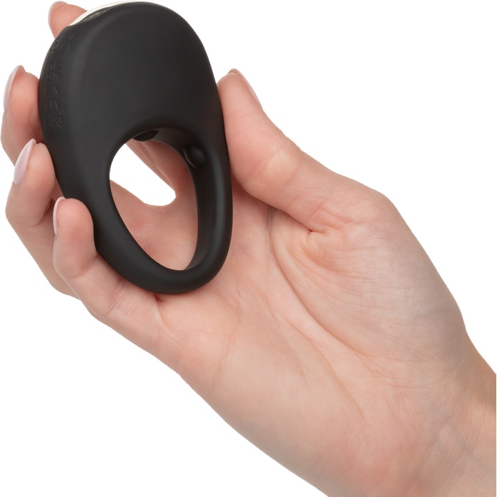 Черное эрекционное виброкольцо Silicone Rechargeable Pleasure Ring - Couples Enhancers. Фотография 3.