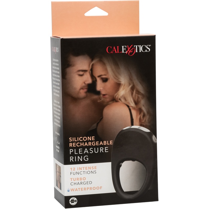 Черное эрекционное виброкольцо Silicone Rechargeable Pleasure Ring - Couples Enhancers. Фотография 10.