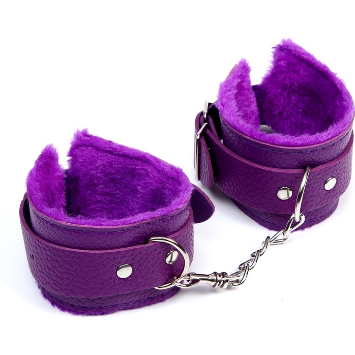 Фиолетовые наручники с меховой подкладкой - Страна Карнавалия