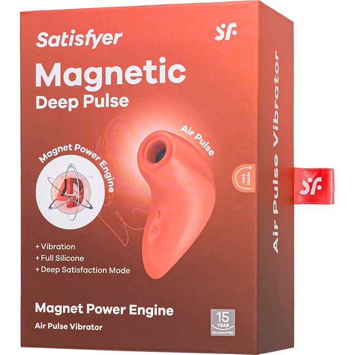 Оранжевый вакуумный стимулятор Magnetic Deep Pulse. Фотография 3.