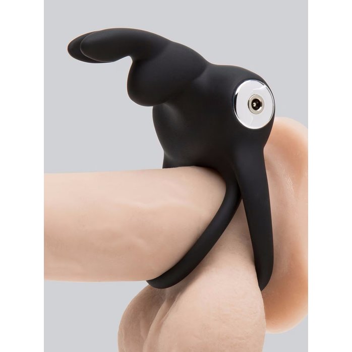 Черное эрекционное виброкольцо Happy Rabbit Cock Ring. Фотография 3.