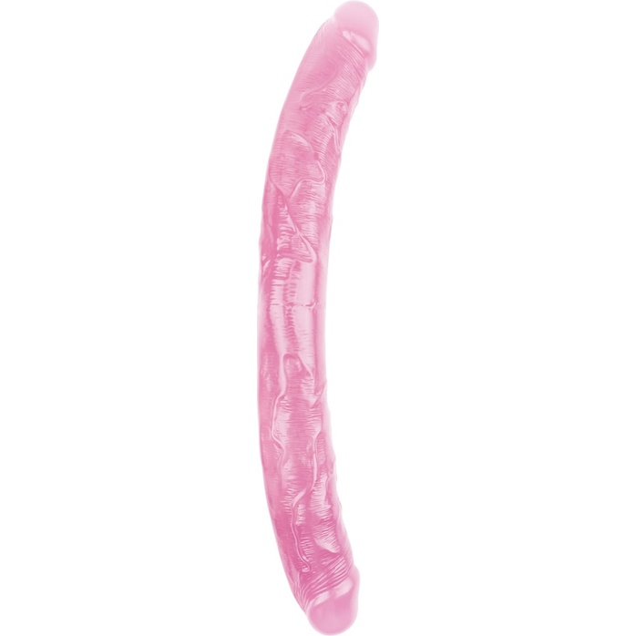 Розовый двусторонний фаллоимитатор - 46 см - Hi-Rubber