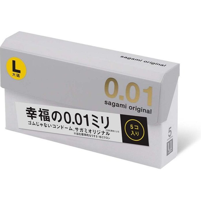 Презервативы Sagami Original 0.01 L-size увеличенного размера - 5 шт. Фотография 3.