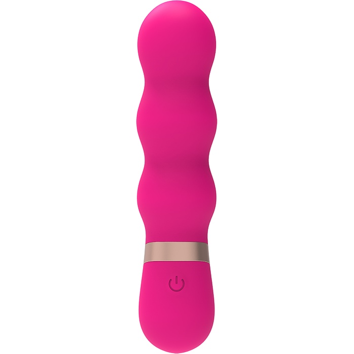 Розовый фигурный мини-вибратор Ripple Vibe - 11,9 см - M-Mello
